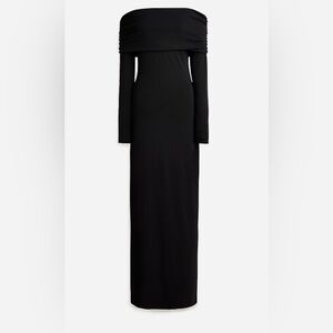 J. Crew Black Off-Shoulder Maxi Dress